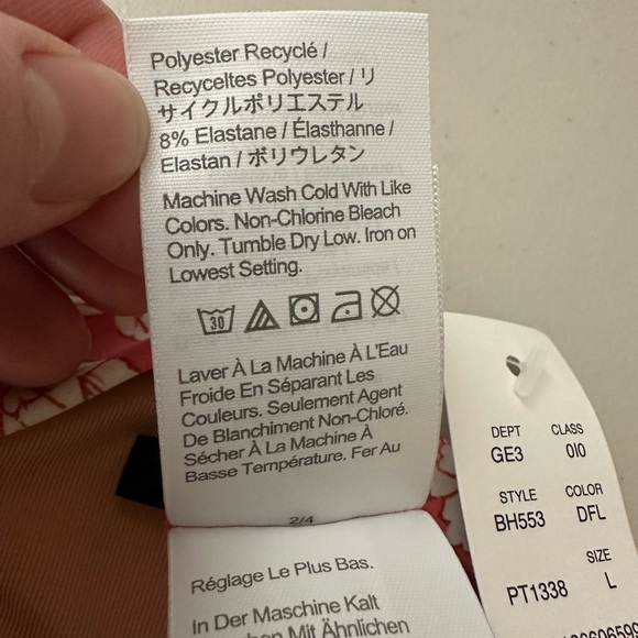 J.Crew Curved Waist Cheeky Bikini Bottom in Tossed Floral Size Large Pink - Picture 6 of 8